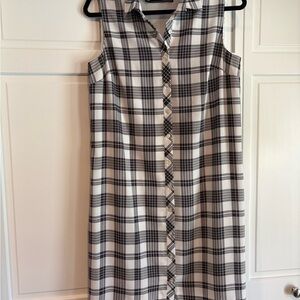 Chetta B Black and White Checkered Midi Dress